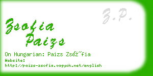 zsofia paizs business card